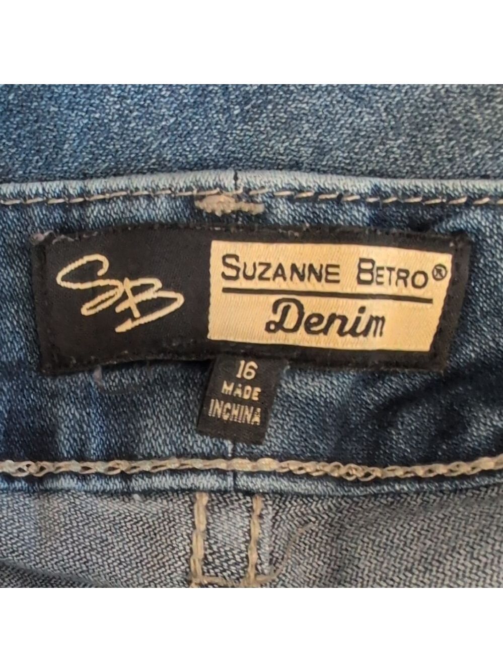 Suzanne Betro Distressed Blue Skinny Jeans 16 C244 - Picture 10 of 10
